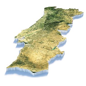 Portugal Terrain Map