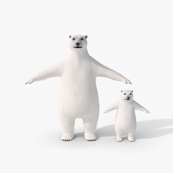 シロクマの家族3Dモデル - TurboSquid 2101527