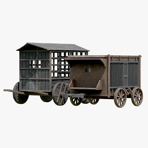 Vintage Wooden Cart Set