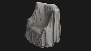 3D Covered Classic Armchair 02 model