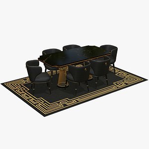 Luxury Dining Table Set 3D