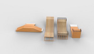3D model skate ramp set 3D model