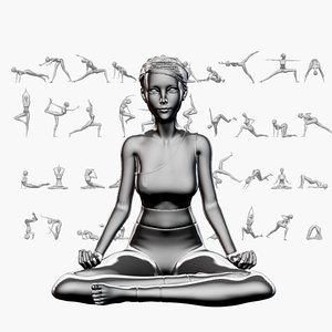 Yoga Woman Set02 3D model