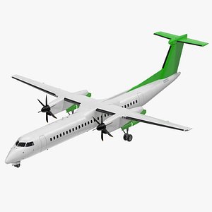 Twin Turboprop Passenger Airplane Rigged