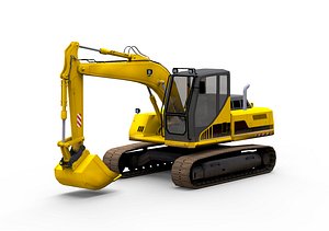 3D excavator digger industrial model