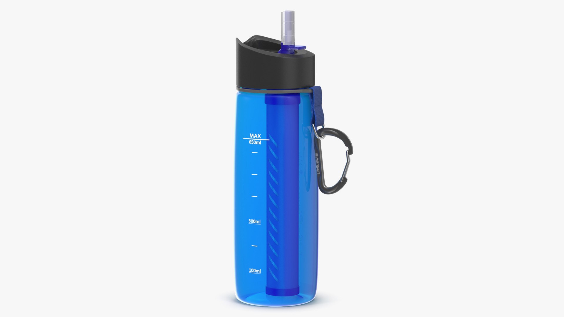 LifeStraw Go Water Filter Bottle Blue 3D model preview