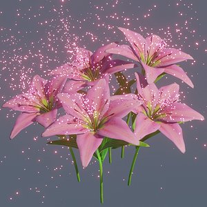 Lily flowers rigged