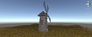 Wheat field and wind mill unity