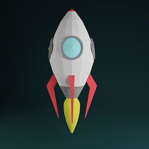 3D model LOW POLY ROCKET