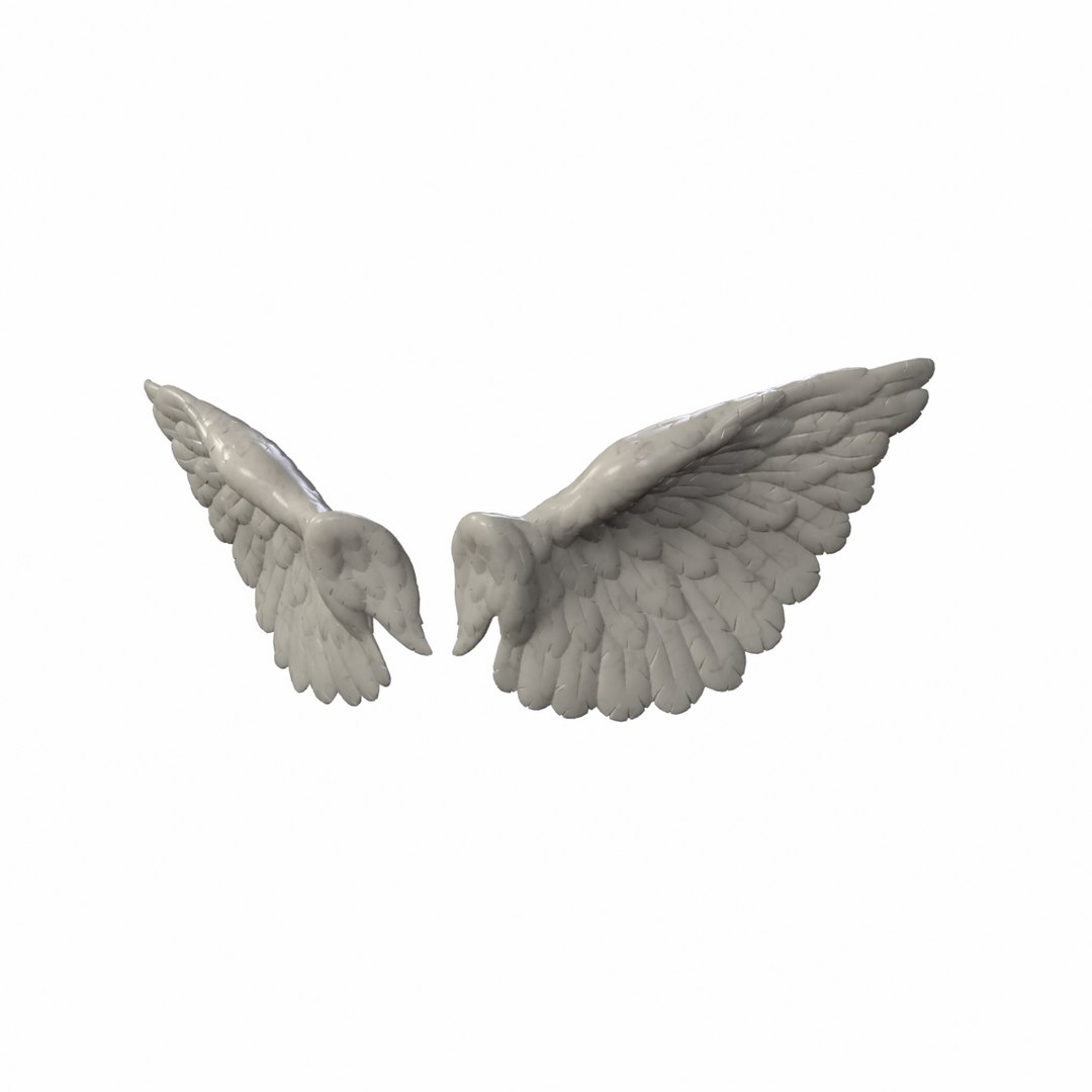 3d wings angel sculpture model