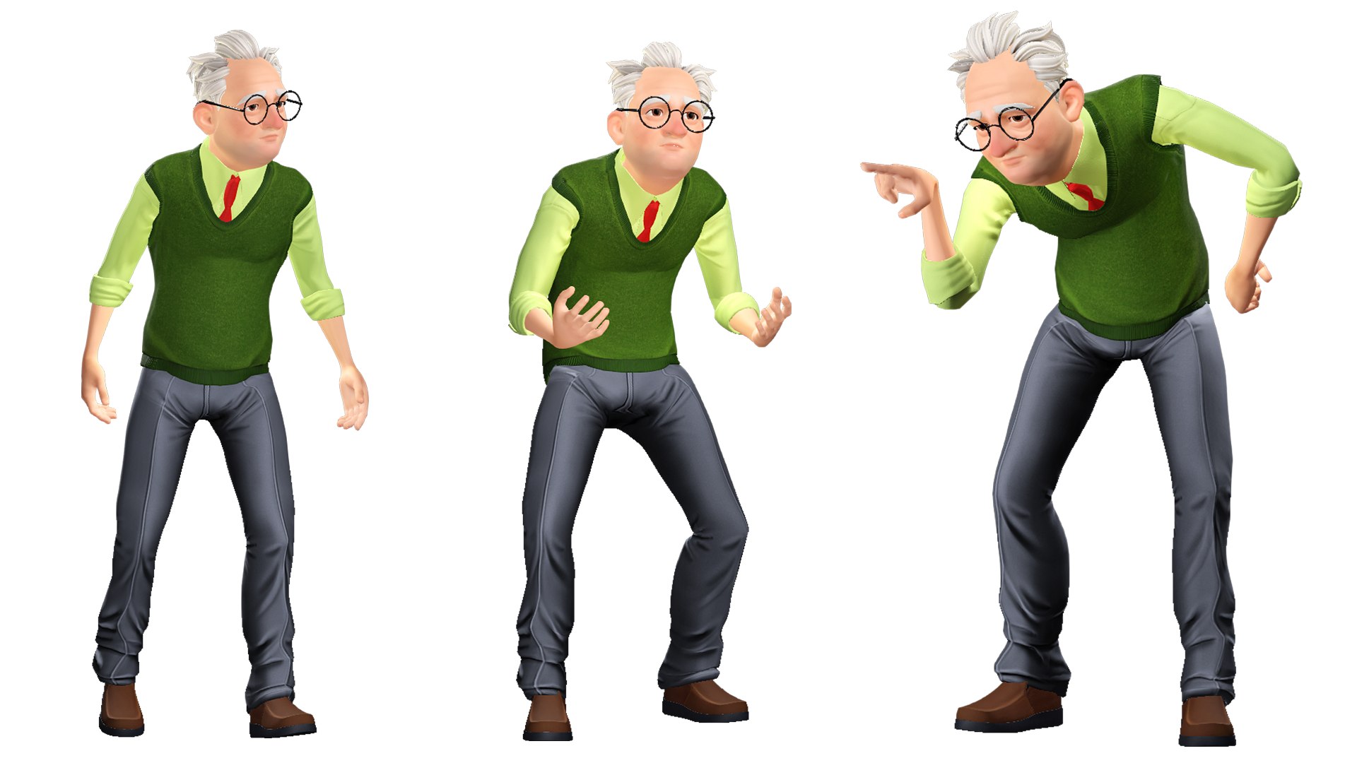 Cartoon Rigged Old Man Character 3D Model 3D Model - TurboSquid 2204681