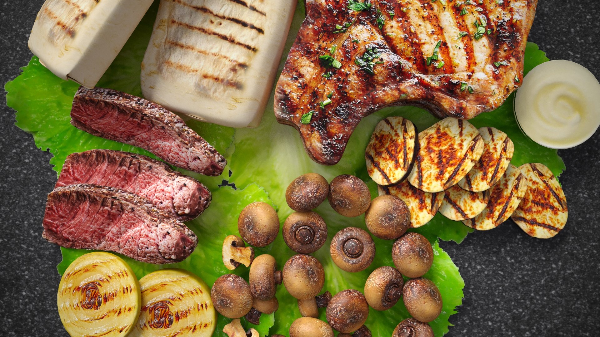 Grilled Stake With Vegetables 3D Model - TurboSquid 2112473