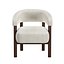 Cleo Curved Ivory Sherpa Accent Chair