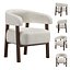 Cleo Curved Ivory Sherpa Accent Chair