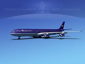 3d airline a340-600 airbus a340 model