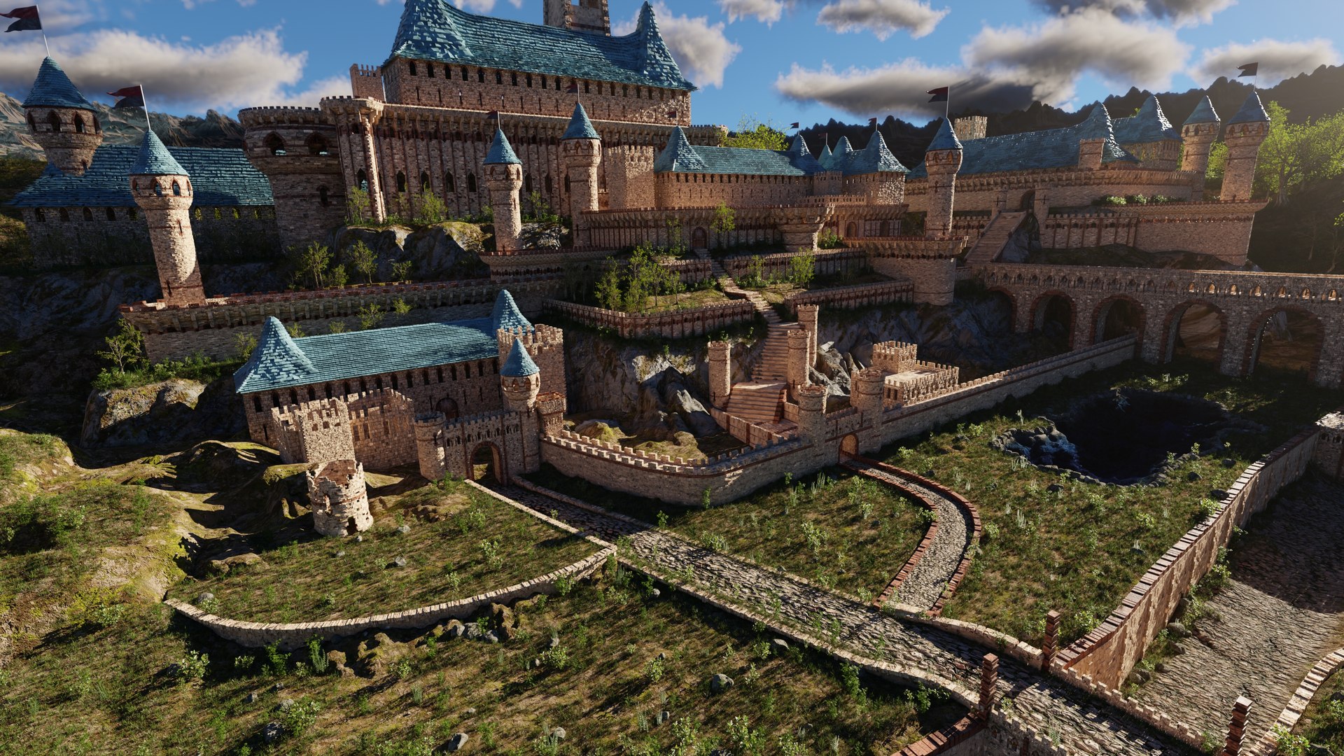 Castle Scene 3D - TurboSquid 2188640