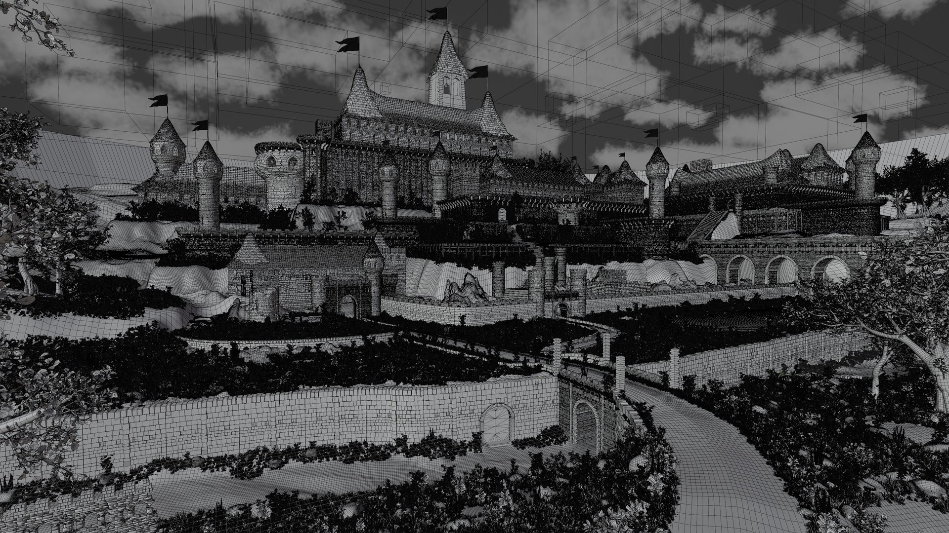 Castle Scene 3D - TurboSquid 2188640