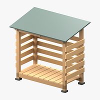 Garden Firewood Rack with Slatted Walls and Sloping Roof