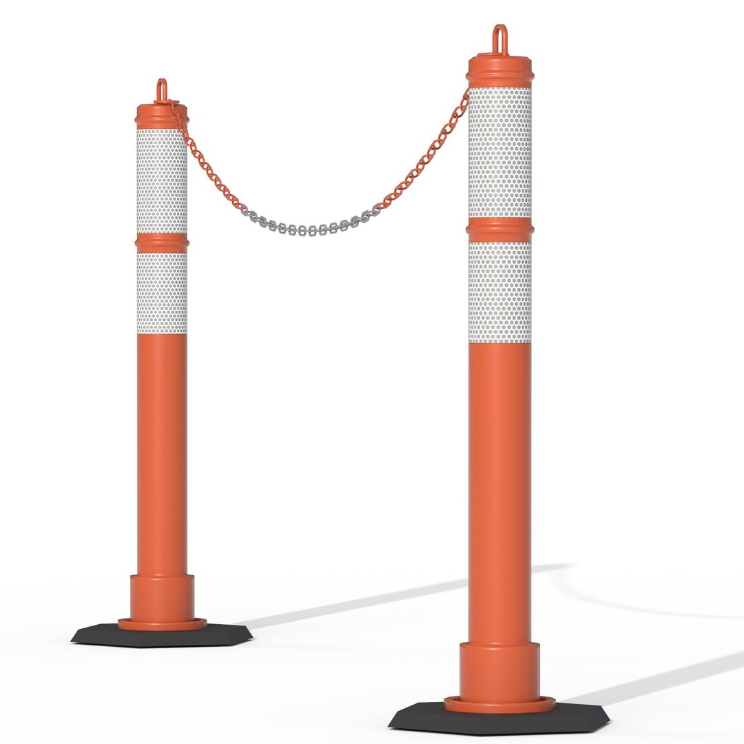 3D Delineator Posts With Chain Model - TurboSquid 2115706
