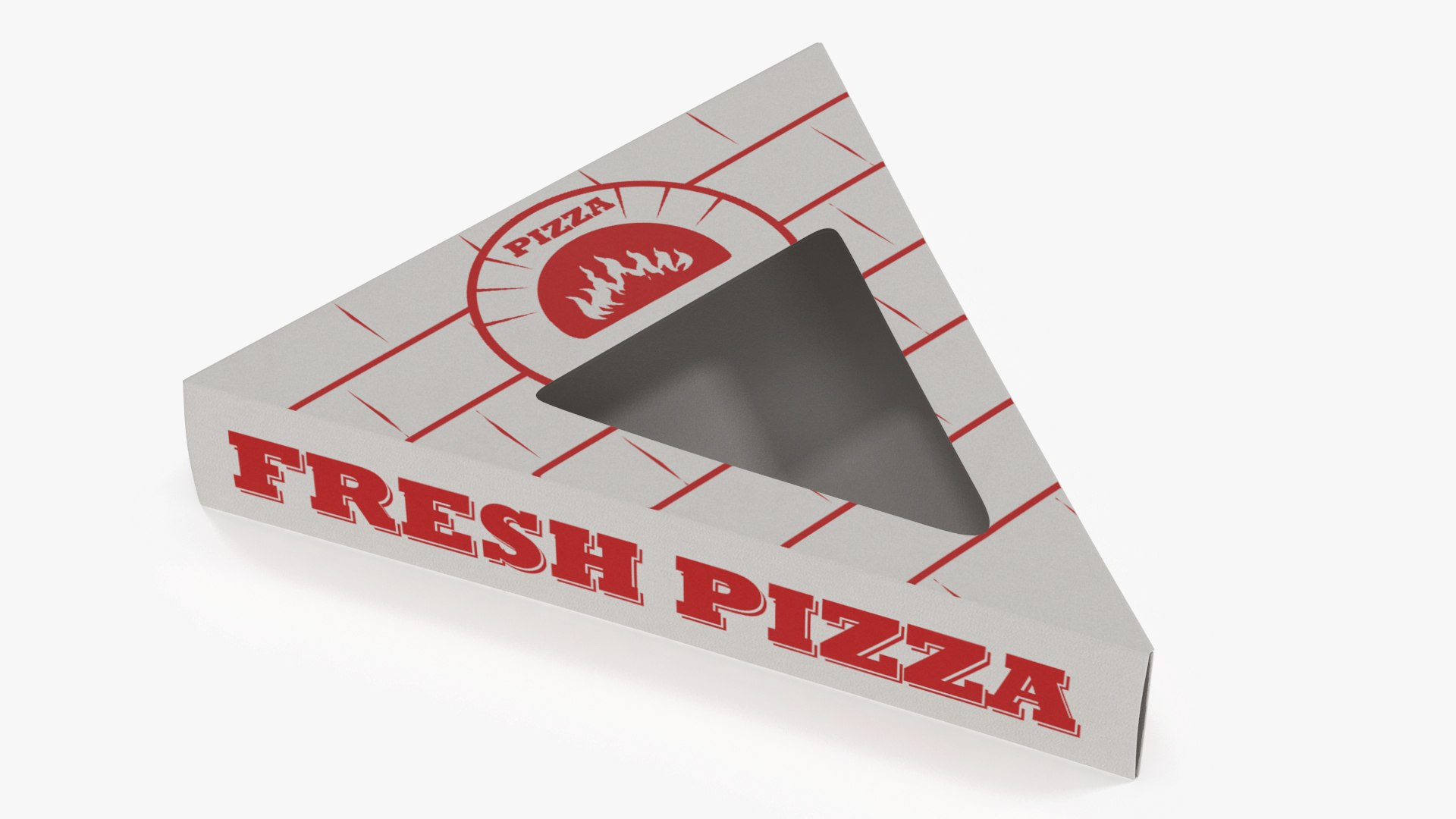 Triangle Pizza Slice Packaging Box with Window 3D model preview