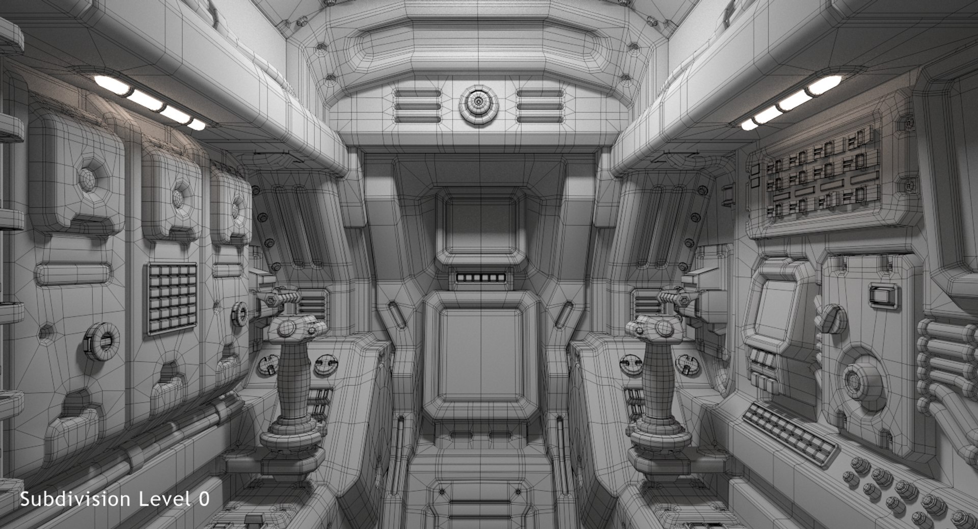 3D science fiction cockpit - TurboSquid 1293738