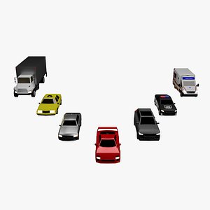 Rigged Low Poly Car Collection