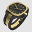 Montre à bracelet en métal Gun Gold
