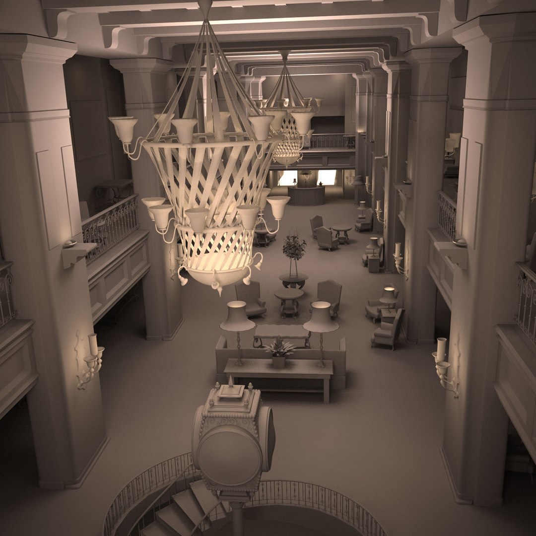 3d Model Hotel Lobby Modeled