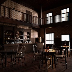 Western Saloon Interior 3D model