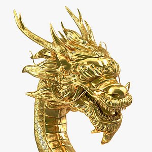 3D golden chinese dragon rigged