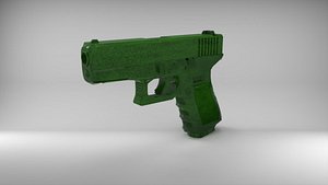 3D model Green Glock Gun of Game