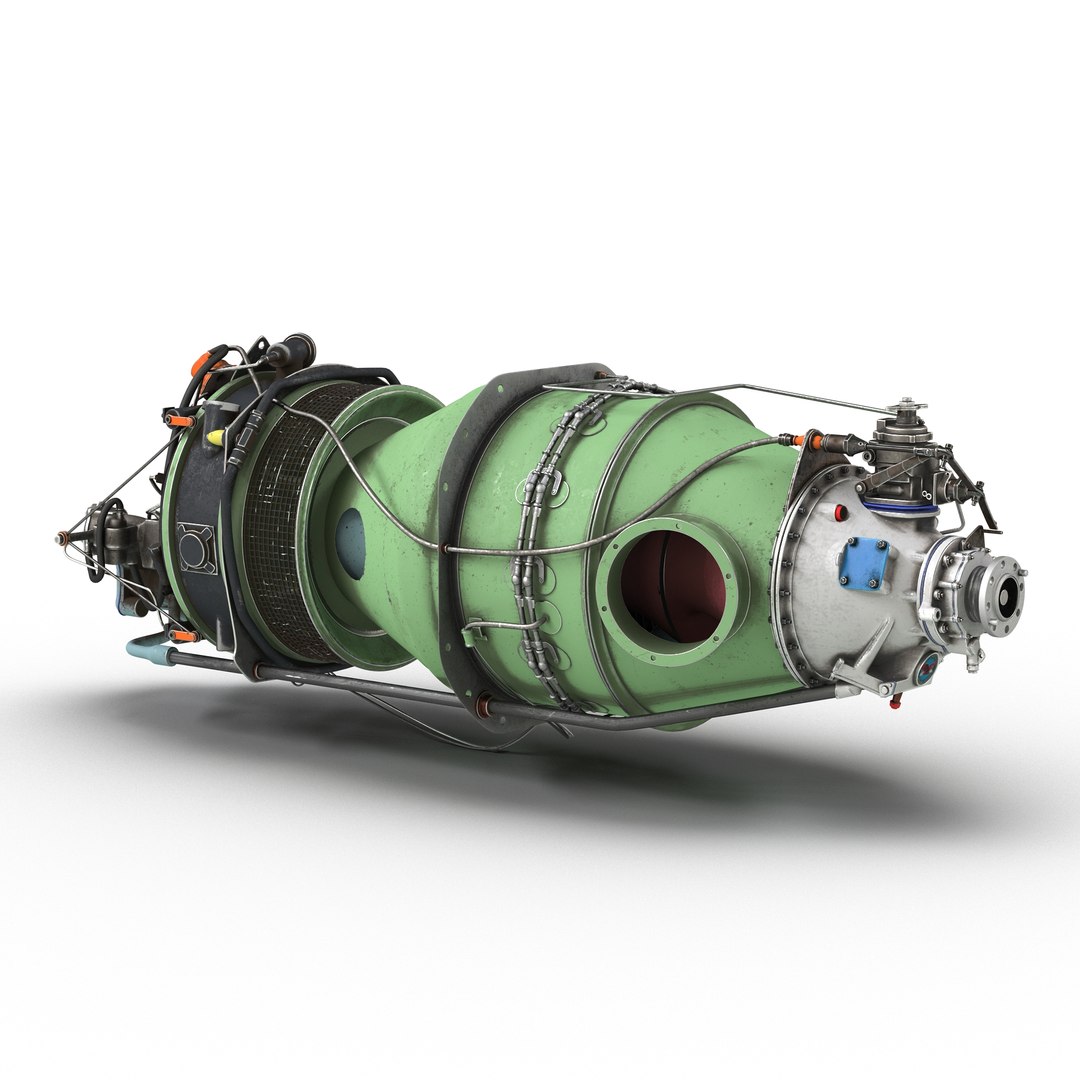 Turboprop Aircraft Engine Pratt and Whitney Canada PT6 3D model preview