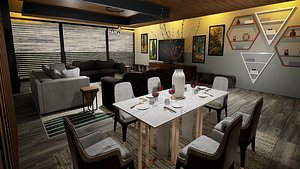 Luxury Haven  Modern Living Room 3D Interior Design 3D model