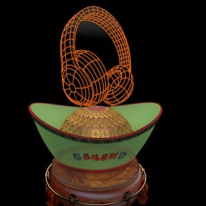 3D model chinese gold ingot headphone