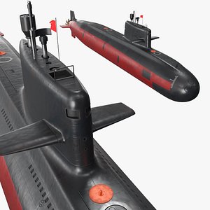 Yuan-Class Military Submarine Type 039A Rigged for Cinema 4D