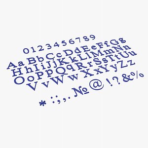 Alphabet plastic 4 3D