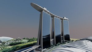 3D Singapore Marina bay Sands building model