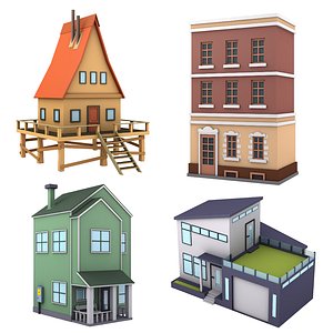 3D model cartoon house