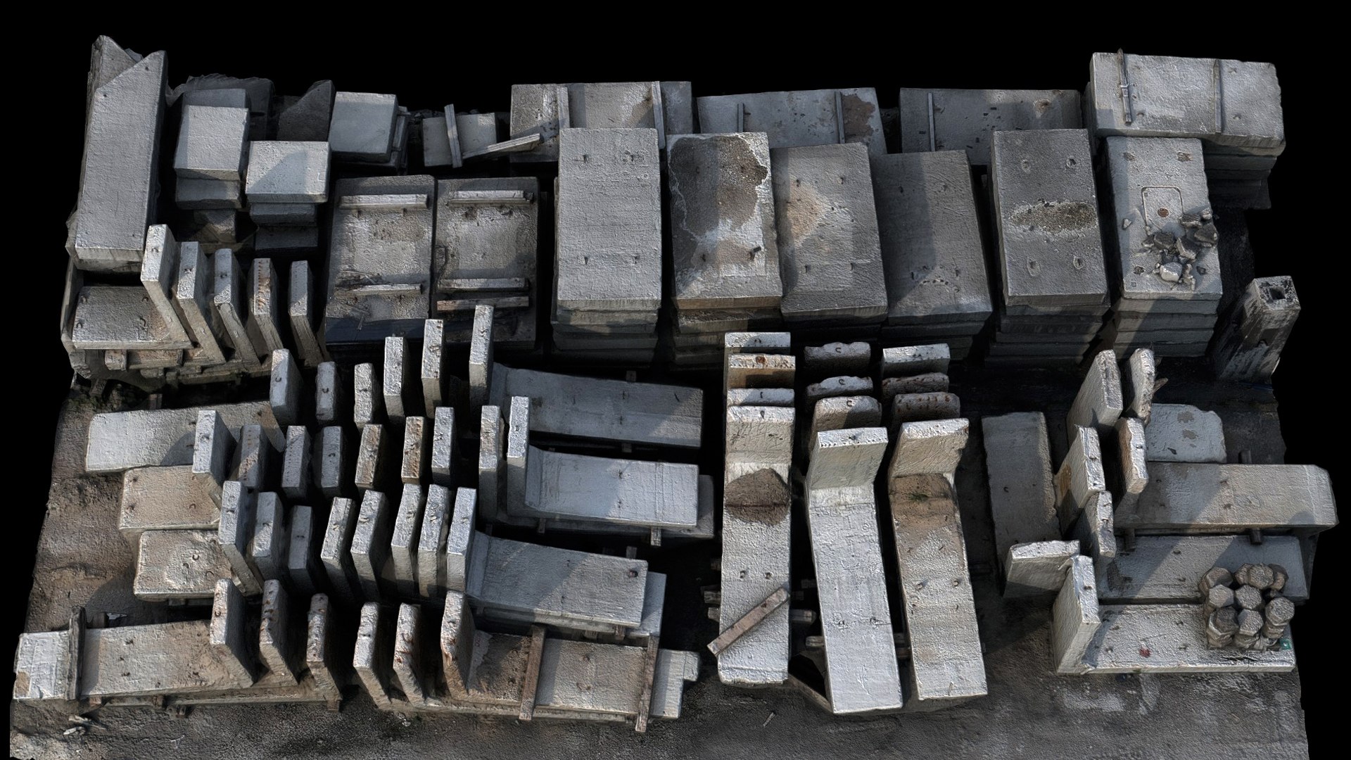 Concrete Large Blocks Storage Construction-site Photogrammetry 3D Model ...