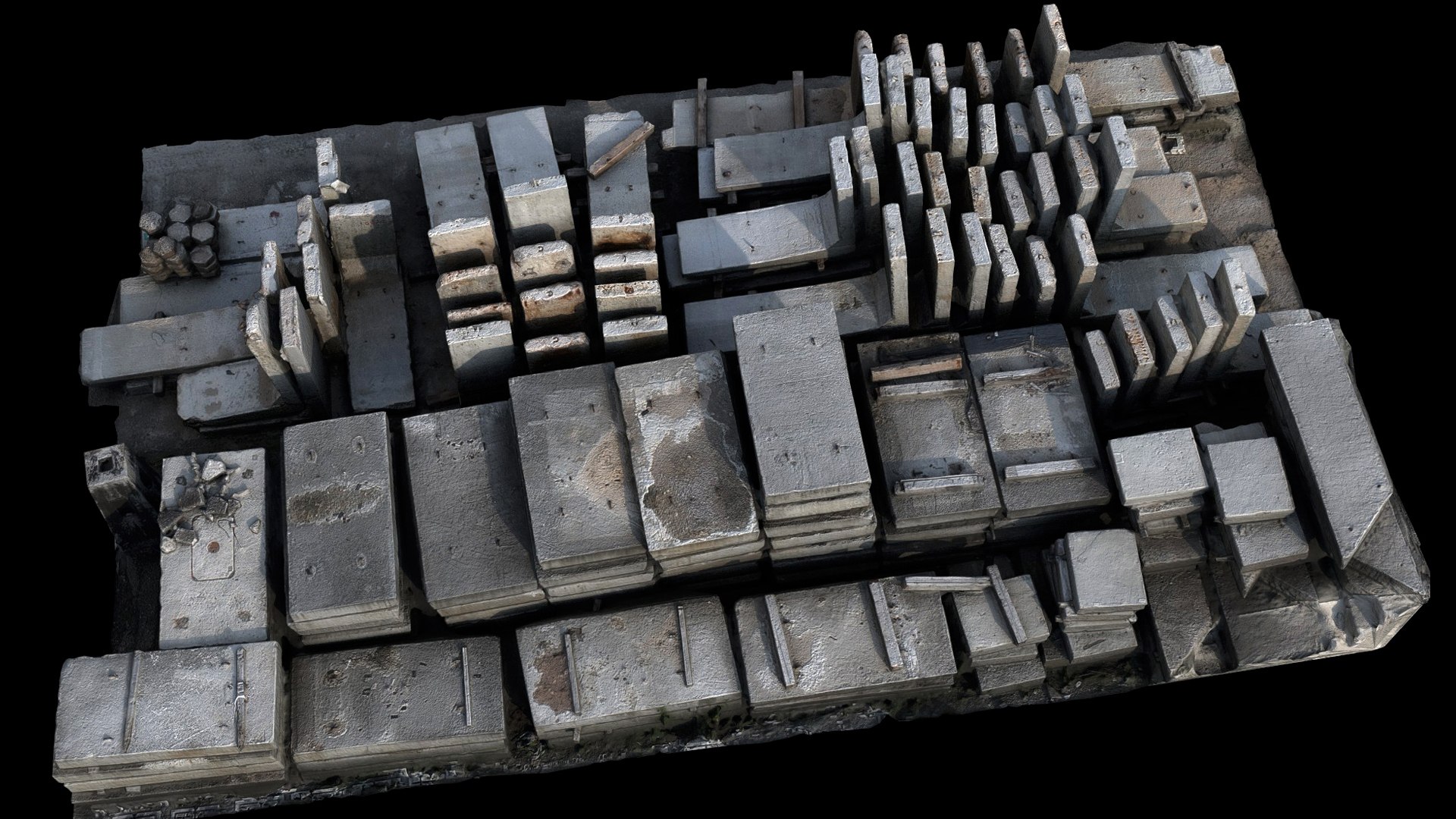 Concrete Large Blocks Storage Construction-site Photogrammetry 3D Model ...