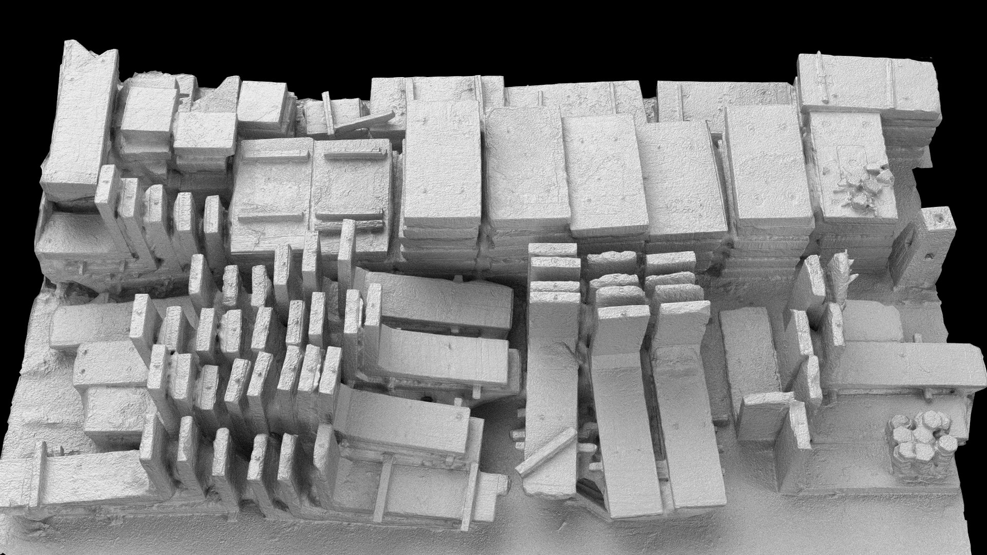 Concrete Large Blocks Storage Construction-site Photogrammetry 3D Model ...