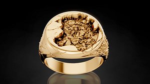 3D Rock stone  Ring model