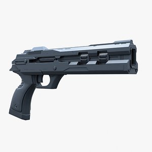 3d model of sci fi pistol