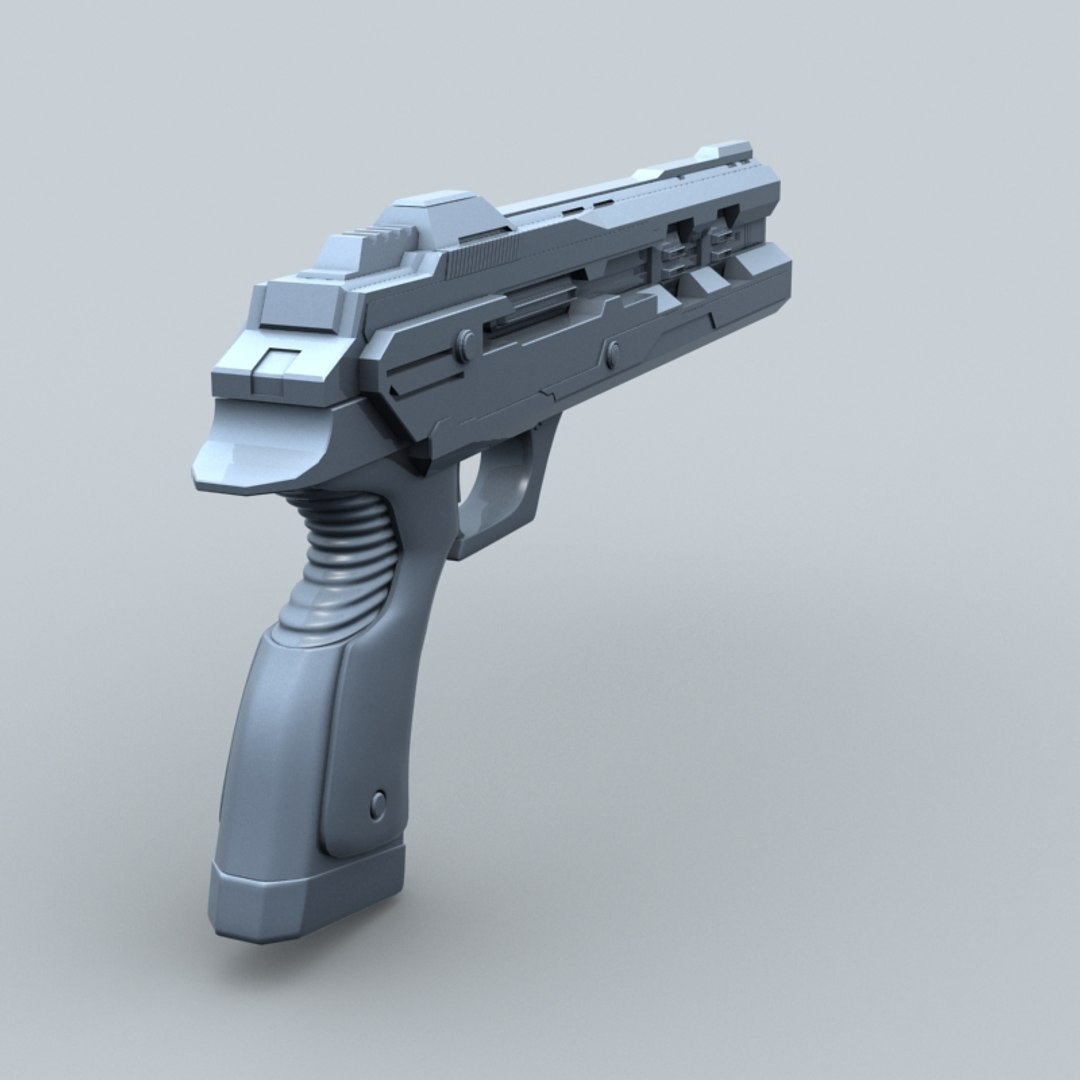 3d Model Of Sci Fi Pistol