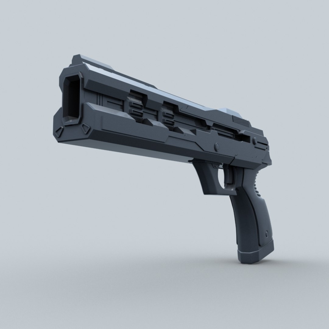 3d Model Of Sci Fi Pistol