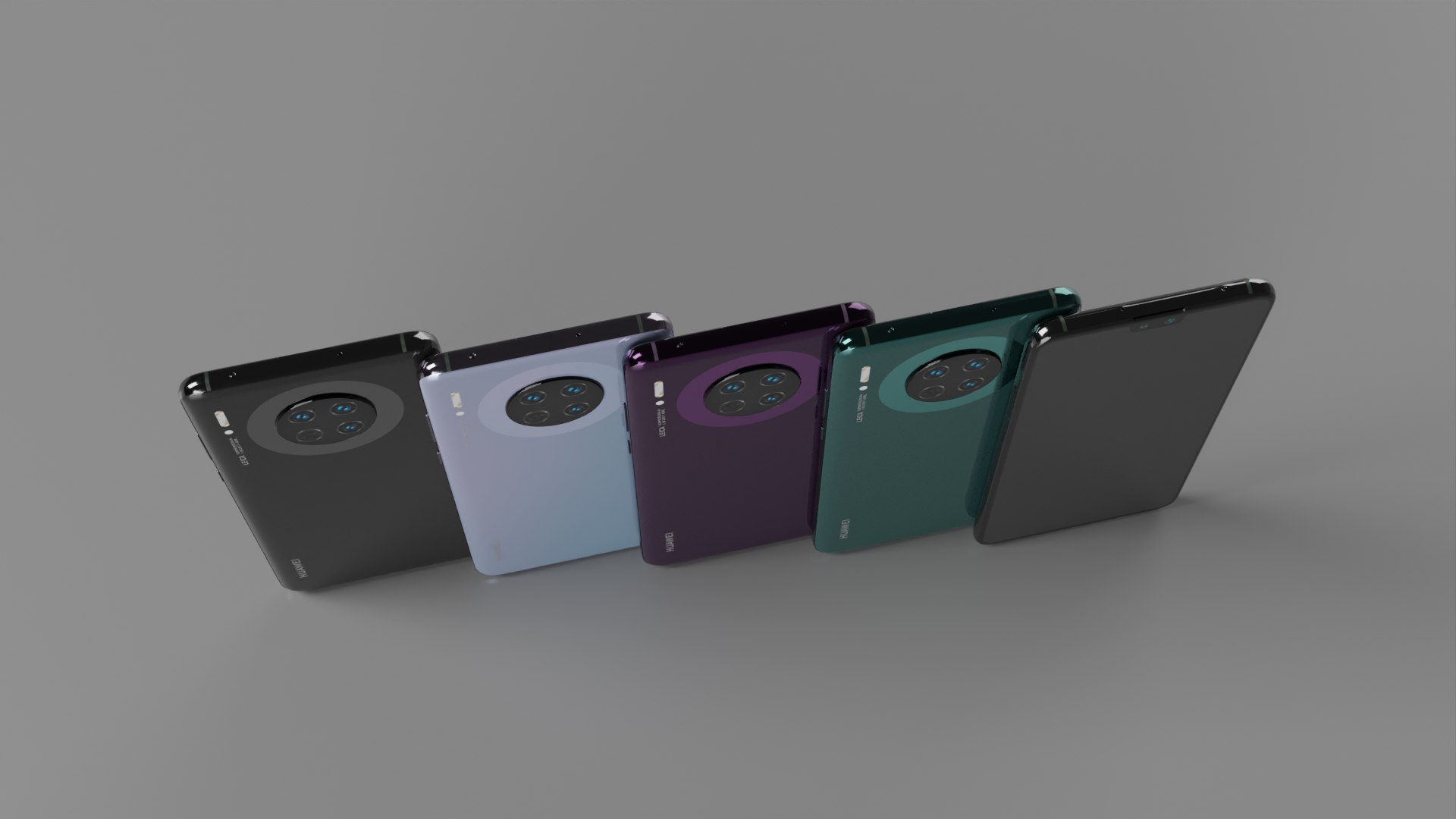 Huawei Mate 30 All Colors Smartphone Model - TurboSquid 2072743
