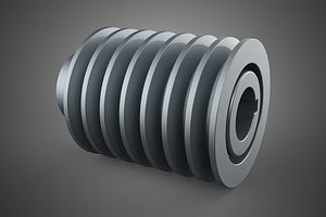 STANDARD 7 SEVEN SEPTUPLE GROOVE TRACK PULLEY SHEAVE WHEEL VBELT 3D