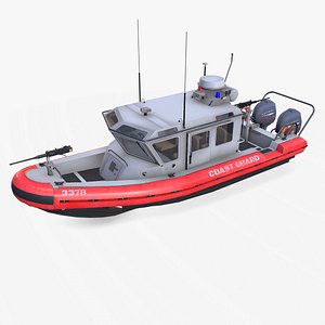 3D Coast Guard Patrol Boat 02 Low-poly PBR model