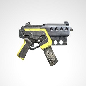 3D machine pistol ready games model