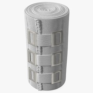 Rolled Elastic Bandage White with Clamps